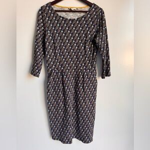 Mini Boden Navy Owl Print Midi Dress